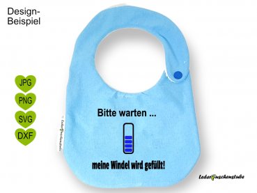 Plotterdatei Spruch bitte warten... Designbeispiel – SVG zum Plotten